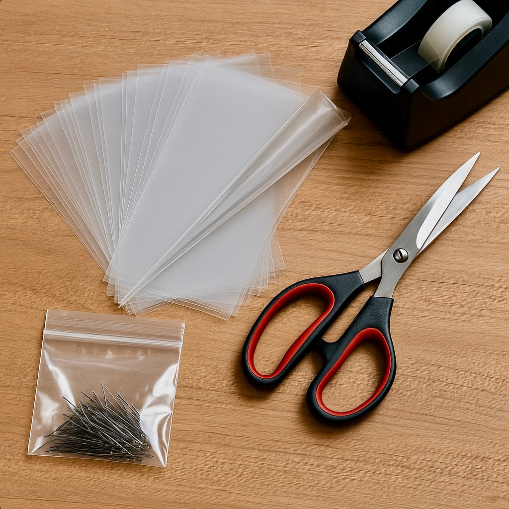 Pre-Cut Cellophane Sheets | 100 Sheets + 100 Pins | Cone Rolling Kit | Cello Sheets for Henna Artists