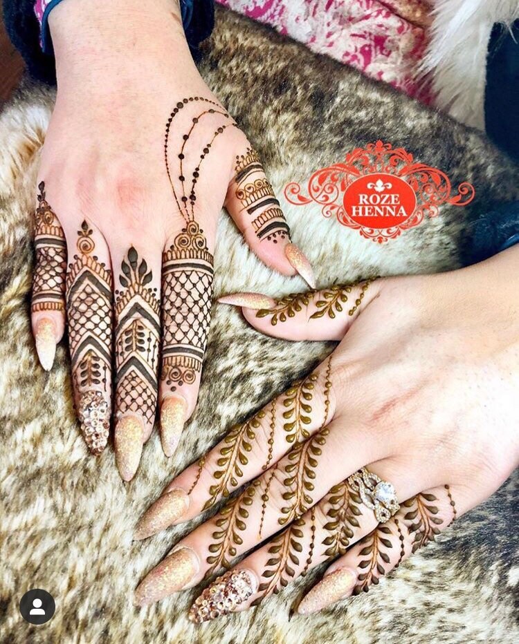 Design created using Rozehenna natural henna